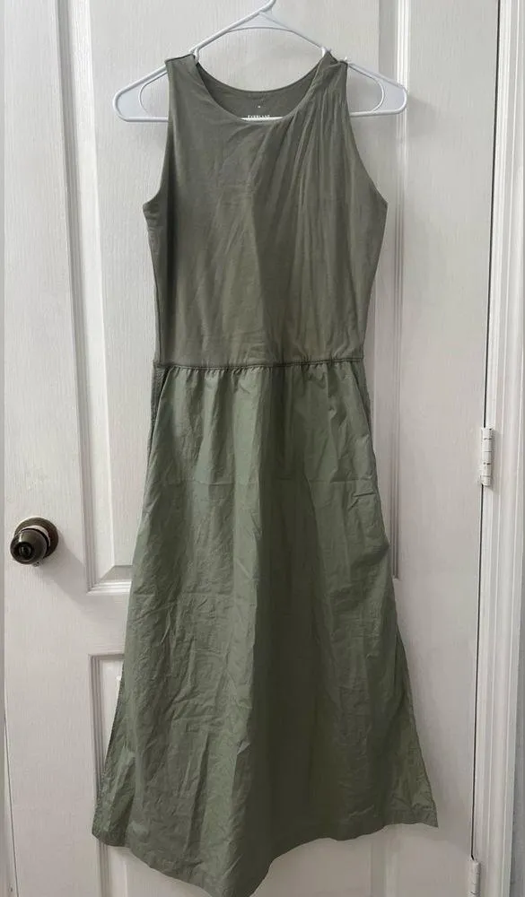 Everlane The Supima High-Neck Riviera Dress Sage Green (Size XS) - Image 4