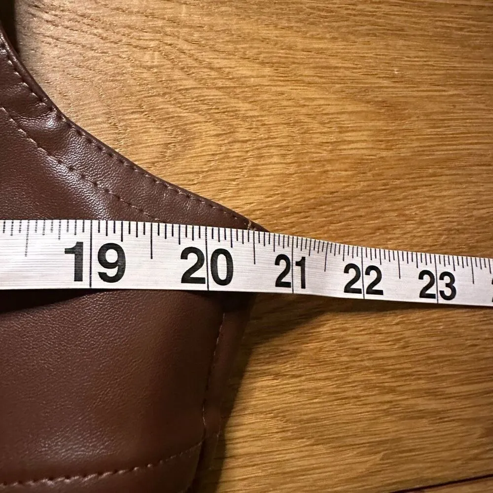 NWT poster girl dolls kill corset tank, faux leather 1x brown - Image 8