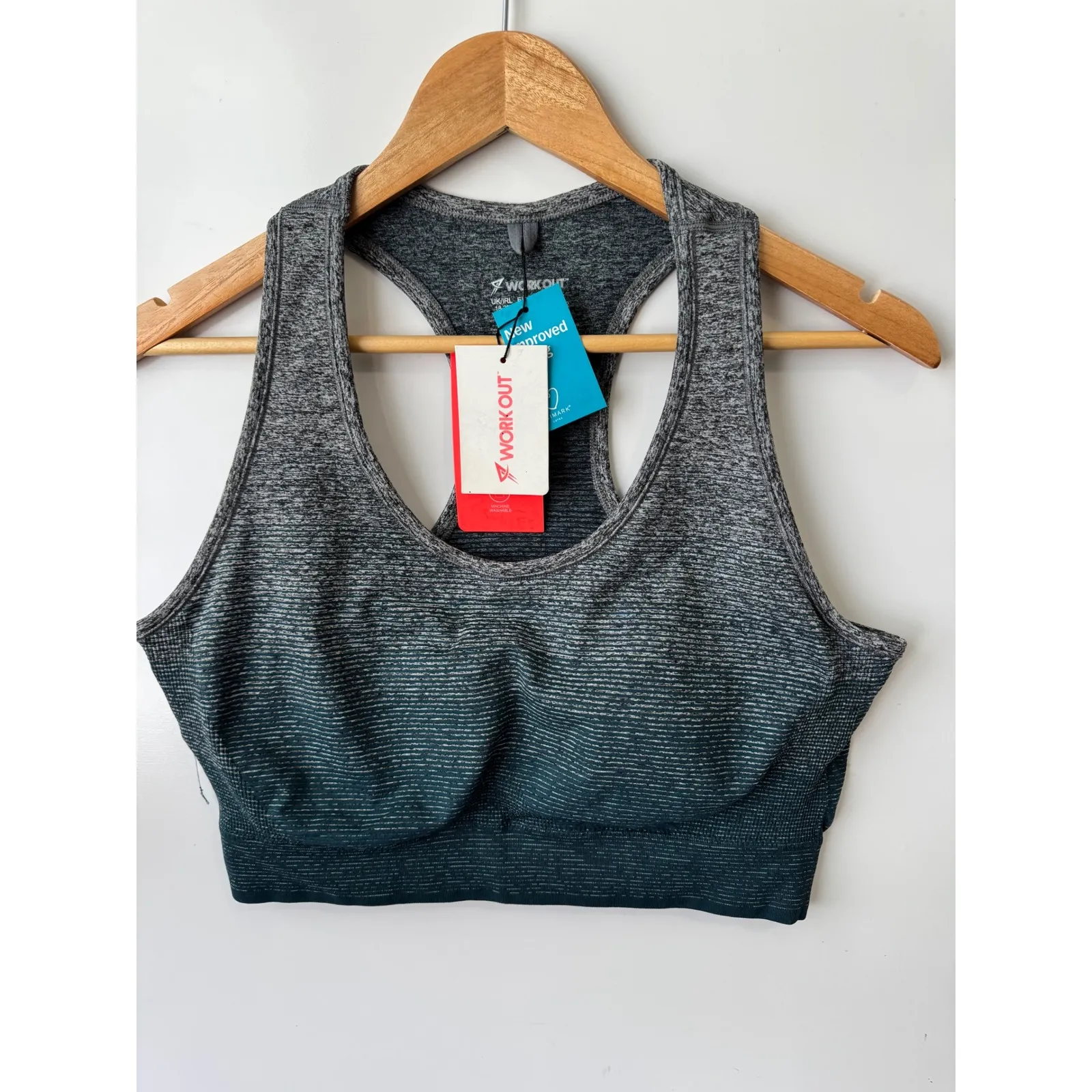 WORKOUT Ombre Sports Bra Racerback Medium Support Activewear‎ 14 - Image 4