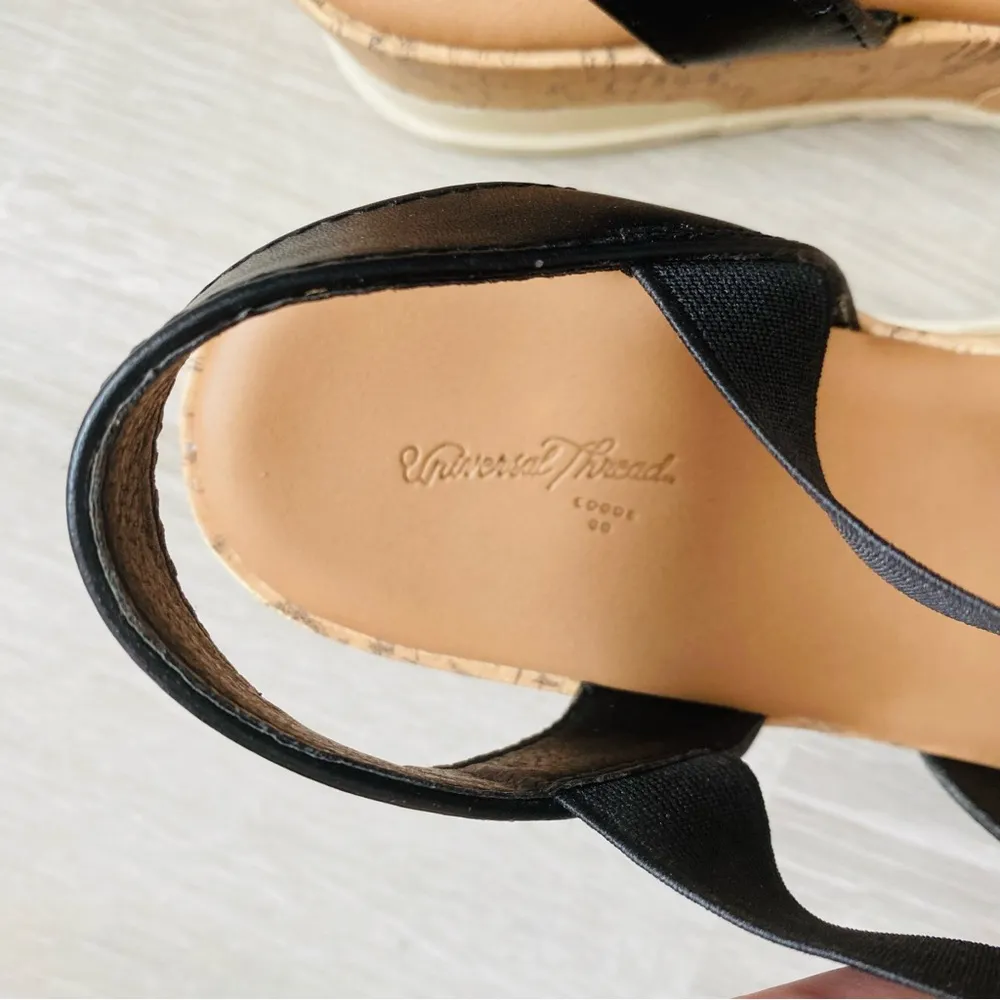 Universal Thread Elliot Strappy Platform Sandals Black Sz 8 - Image 8