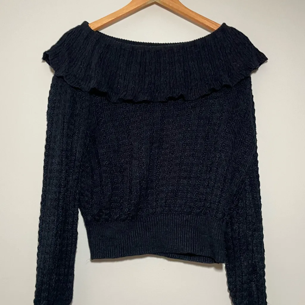 Free People Crazy in Love Ruffle Off the Shoulder Sweater - Image 3