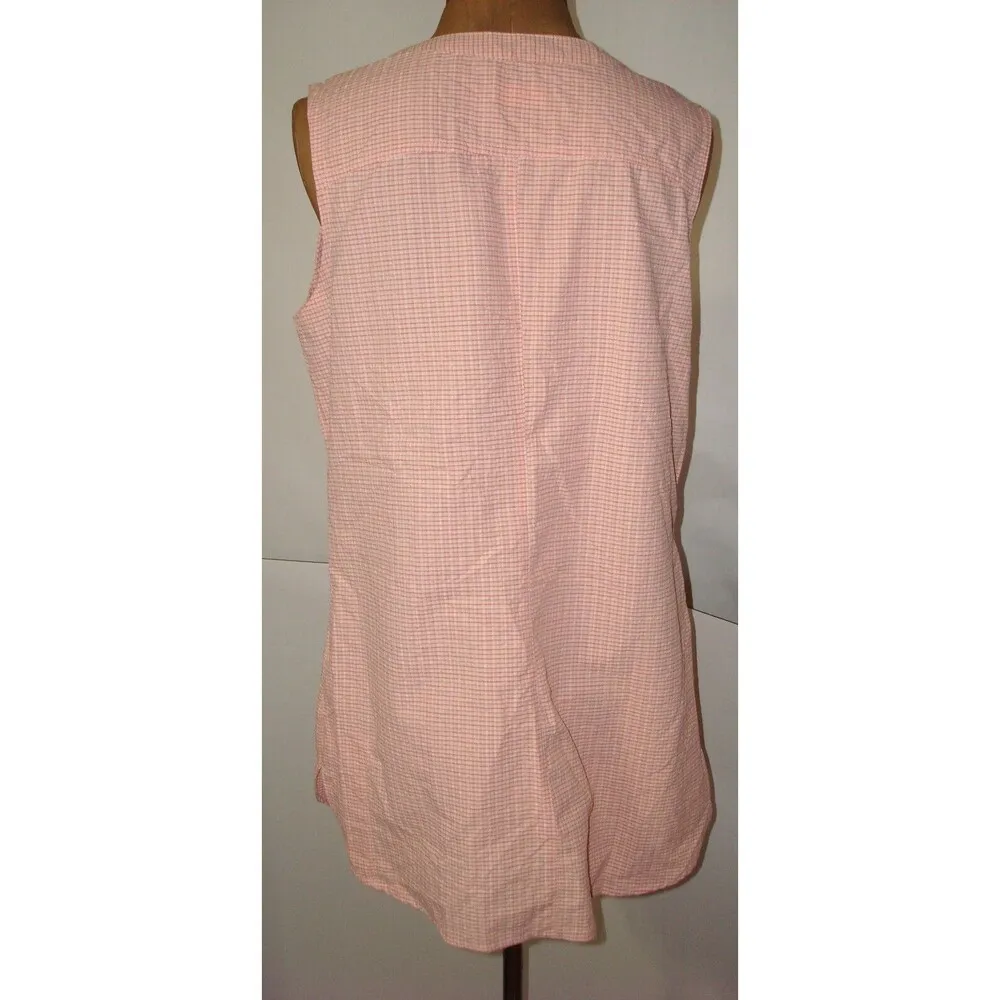 New Womens M Columbia Silver Ridge Sleeveless Novelty Tunic Top Peach Orange Pla - Image 5