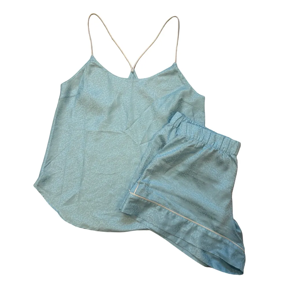 Victoria's Secret Light Blue Leopard Pajama Set, Sz S - Image 2