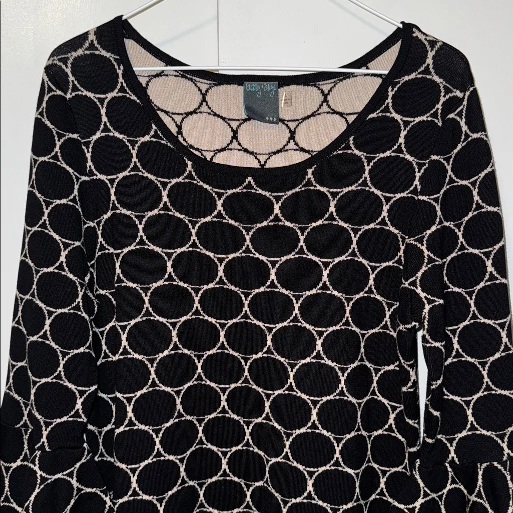Gabby Skye Knit Sweater Dress w Bell Sleeves Women’s Large L - Image 2