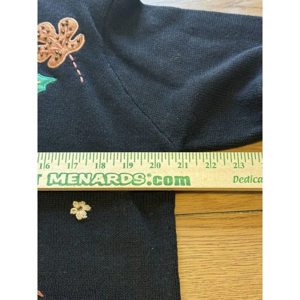 Arriviste Women Fall Autumn Art To Wear Cardigan Sweater Beads Leaves Size L NWT Size L - Image 5