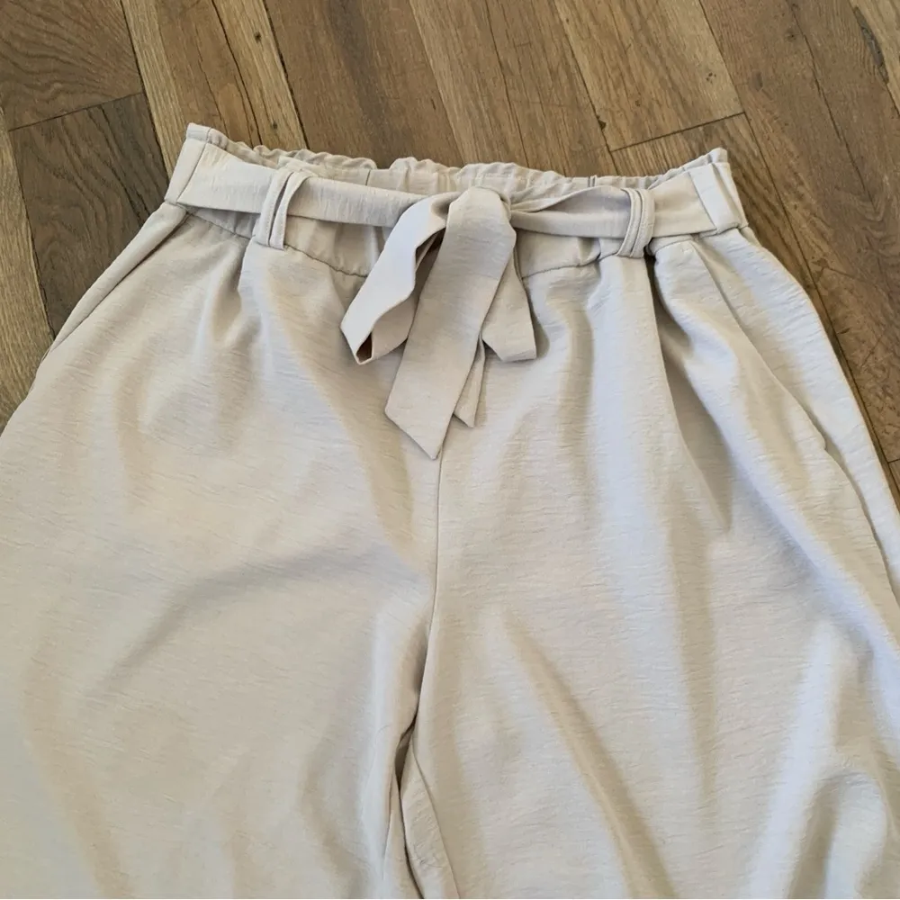 Elaine Rose High Waisted Beige Wide Leg Elastic Waist Split hem Pants Size XL - Image 9