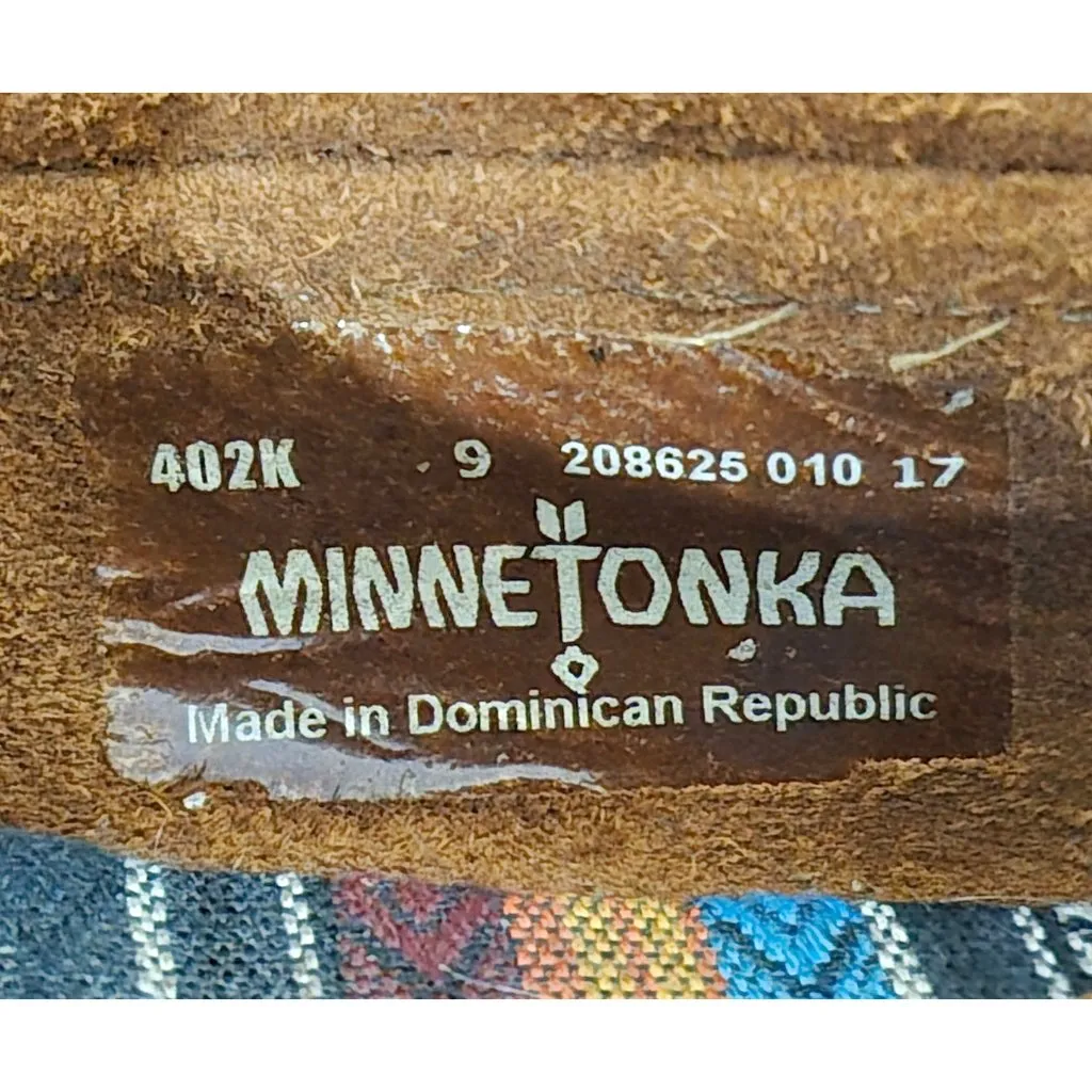 Minnetonka Women's Brown Slip On Southwest Moccasins Shoes Size 9 Embroidered - Image 11