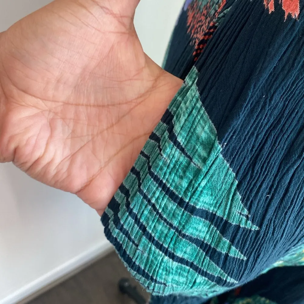 PATRONS OF PEACE Jumpsuit Romper Womens Sz Medium Green Tropical Leaf Print Vaca - Image 4