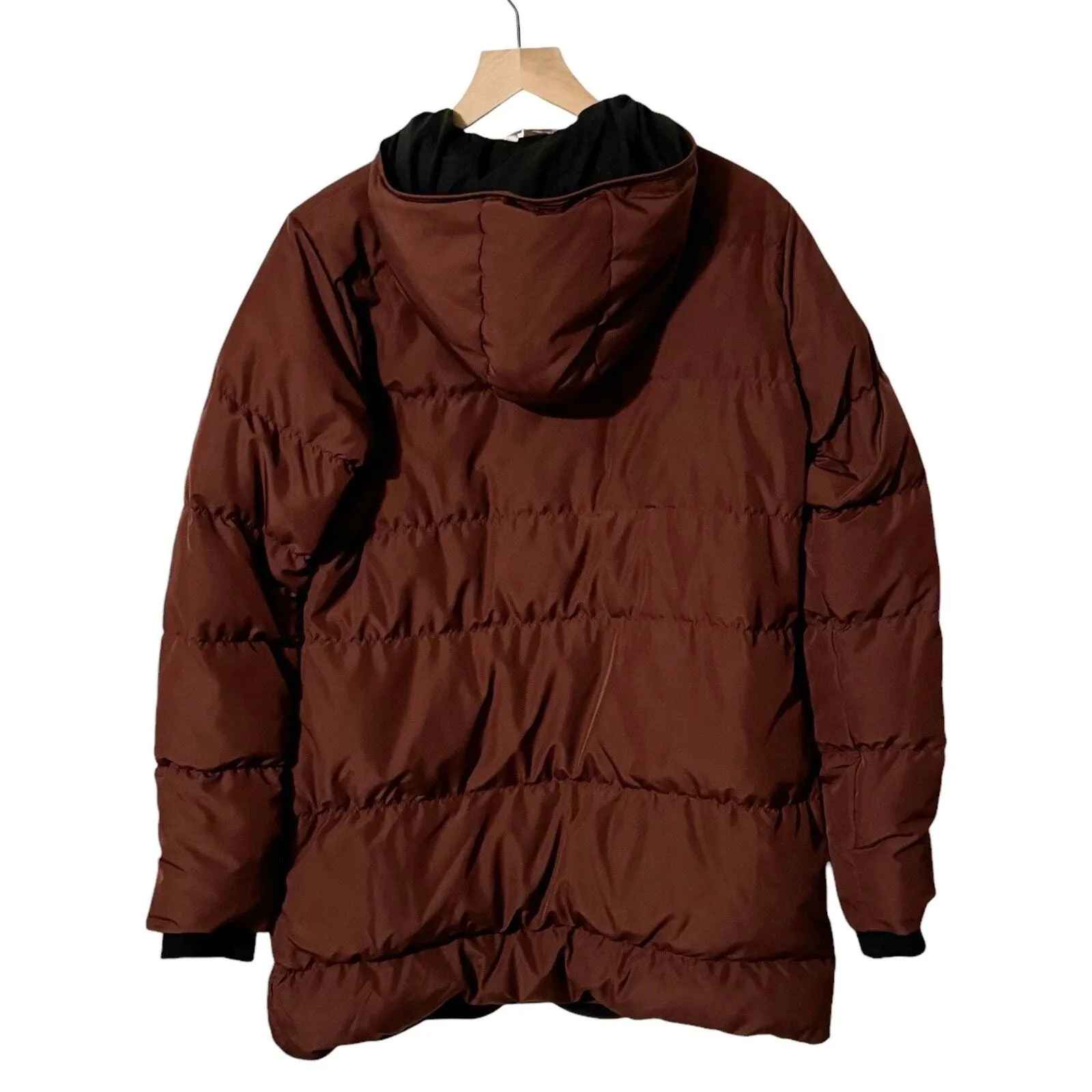 Sundance Medium Maroon Down Puffer Coat Hooded Warm Jacket Womens‎ Feather Fill - Image 2