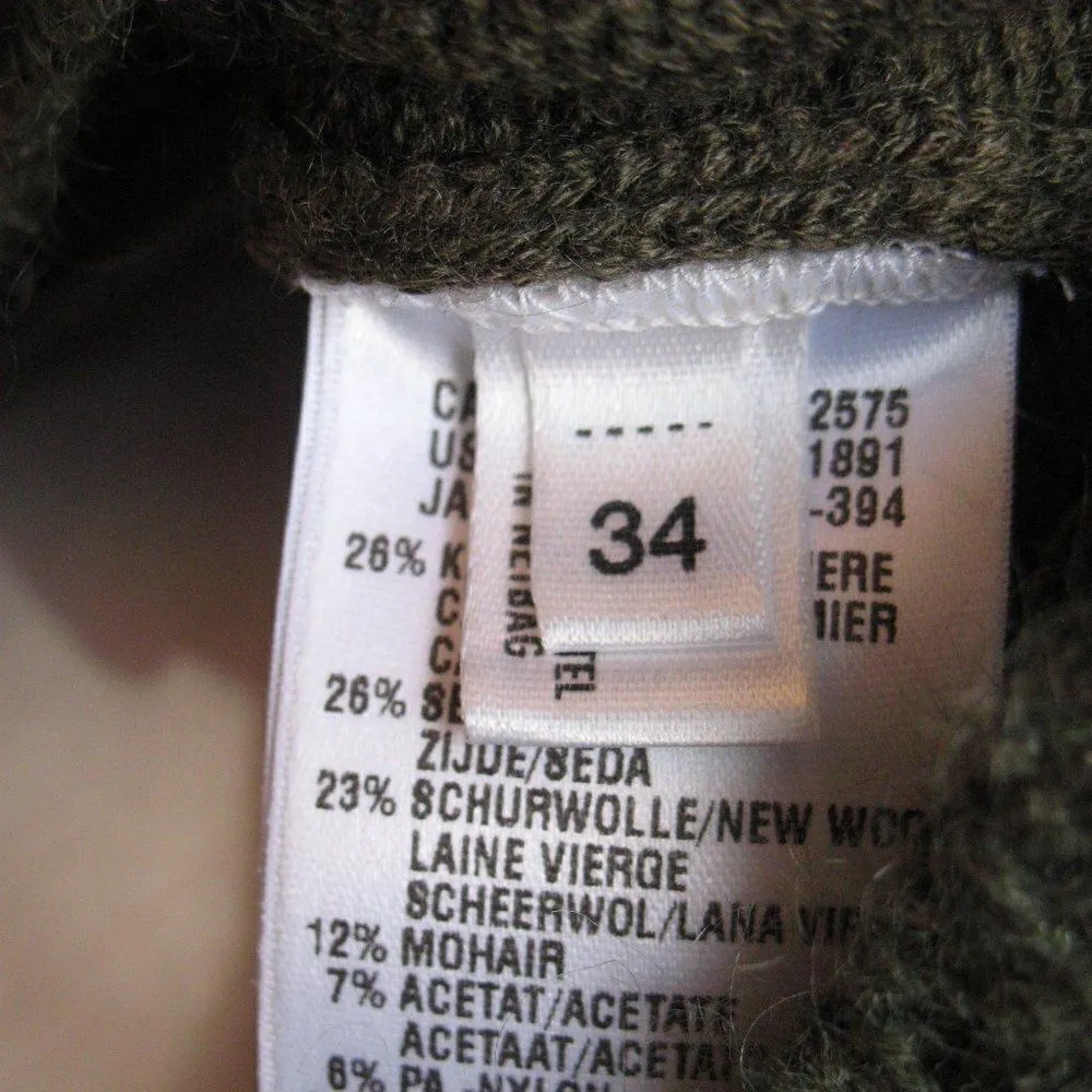 Escada Ostrich Feather Cashmere Silk Wool Blend Sweater Green Size XS - Image 8