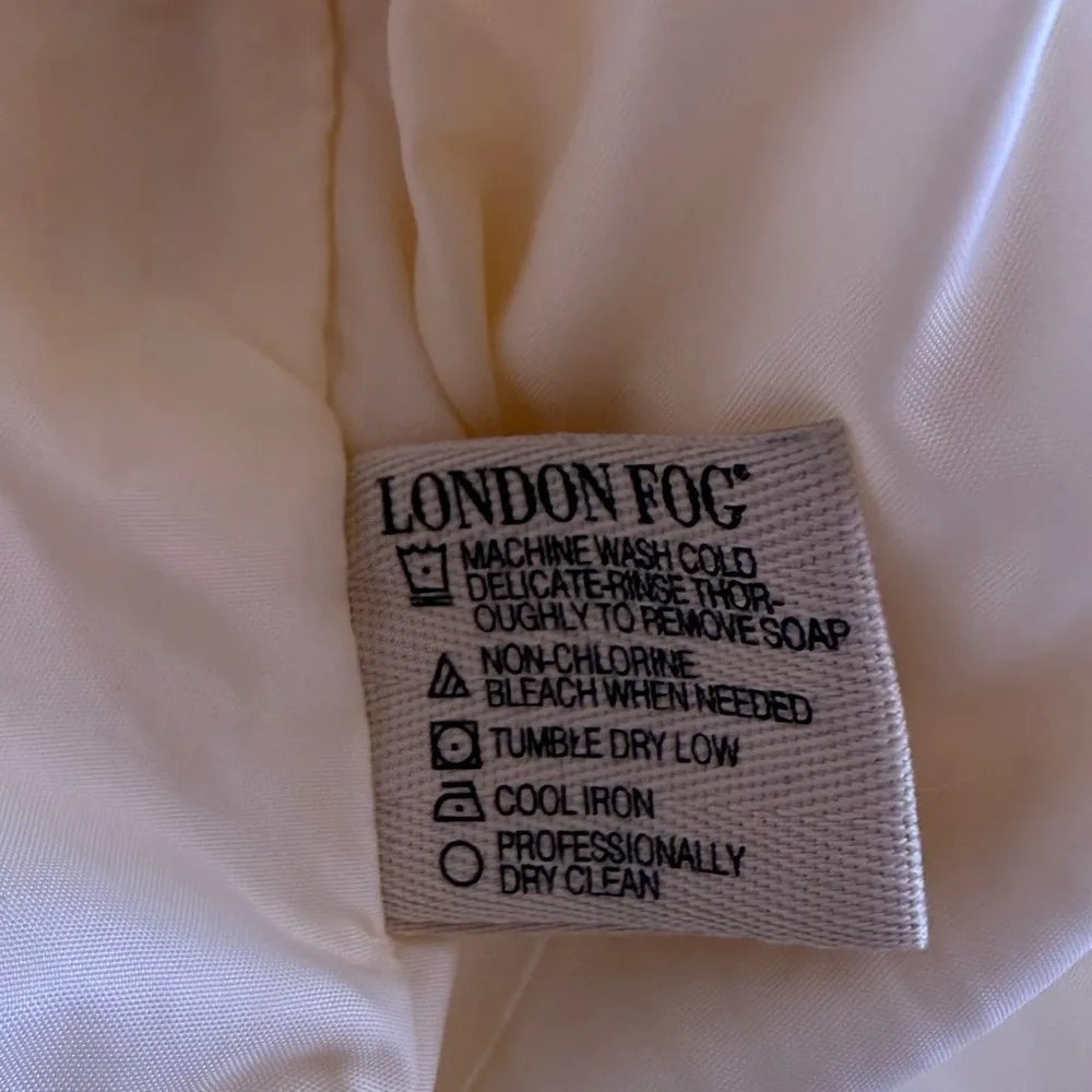 London Fog vintage jacket beige light zipper bottom tie long sleeve size M - Image 14