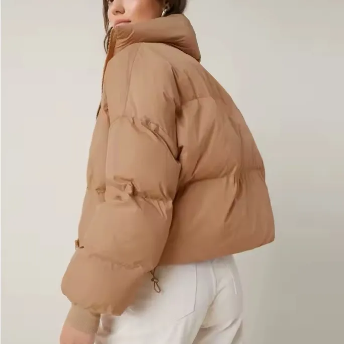 SOFT TAN PUFFER JACKET SMALL - Image 2