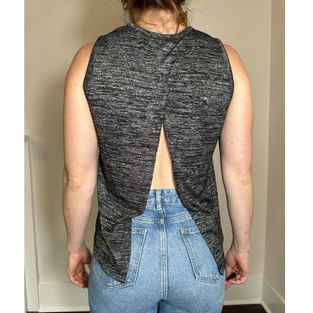 Rag & Bone Heathered black Hudson Split Back Sleeveless Top Size Small - Image 2