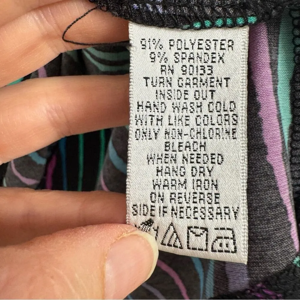 Bob Mackie Black Purple Blouse Womens M Striped Art To Wear Casual Shirt Basic - Image 5