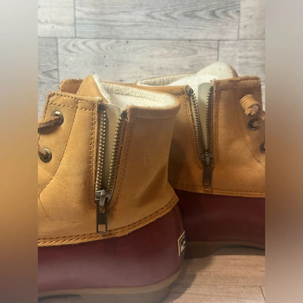 Sperry Duck Boots‎ Dark Red and tan size 7.5 - Image 7