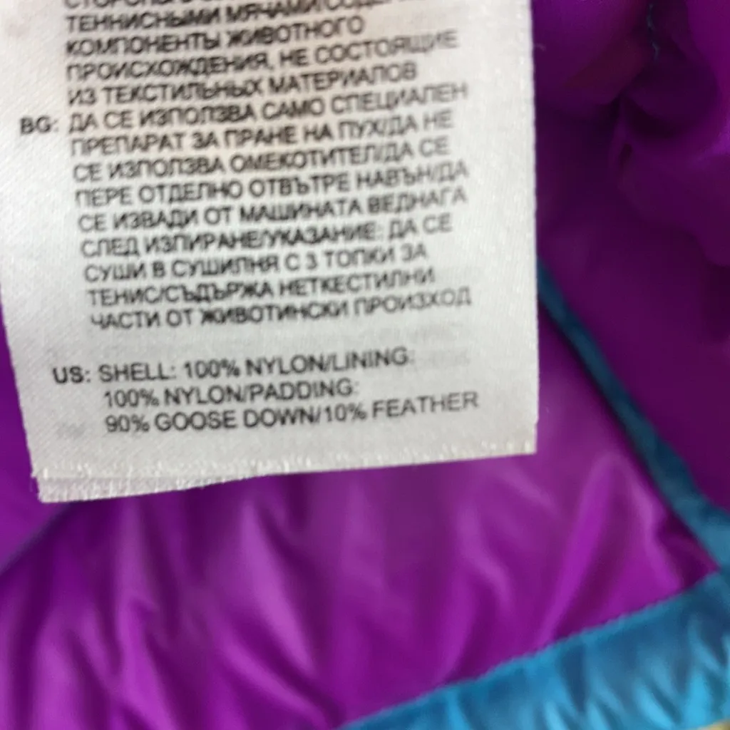 Adidas Turquoise Fuchsia Goose Down Blend 700 Fill Puffer Jacket A151 - Image 6