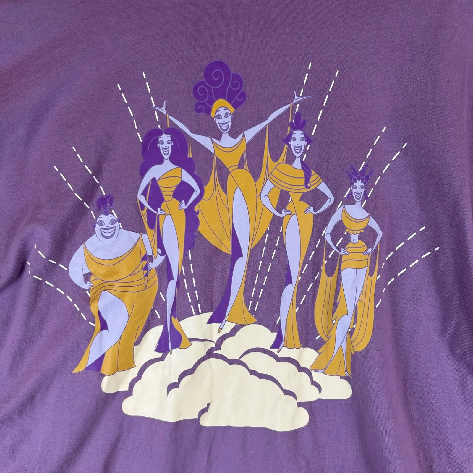 Disney Our Universe The Muses Long Sleeve Purple Graphic Tee Women's Size L - Image 9