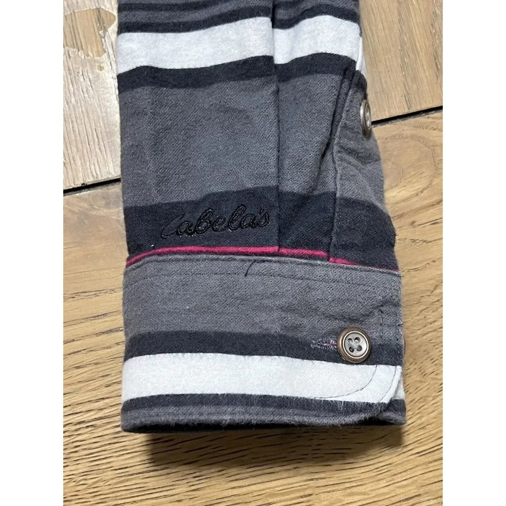 CABELAS Shirt Women Size Medium Aztec Flannel Southwestern Cowboy Western Button - Image 15