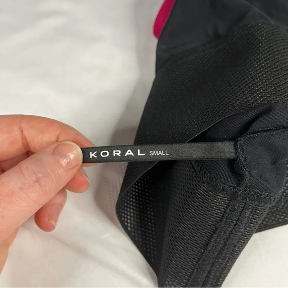 Koral Size Pink Black S Utopia Mesh Sports Bra Racerback Gym Active Strappy - Image 3