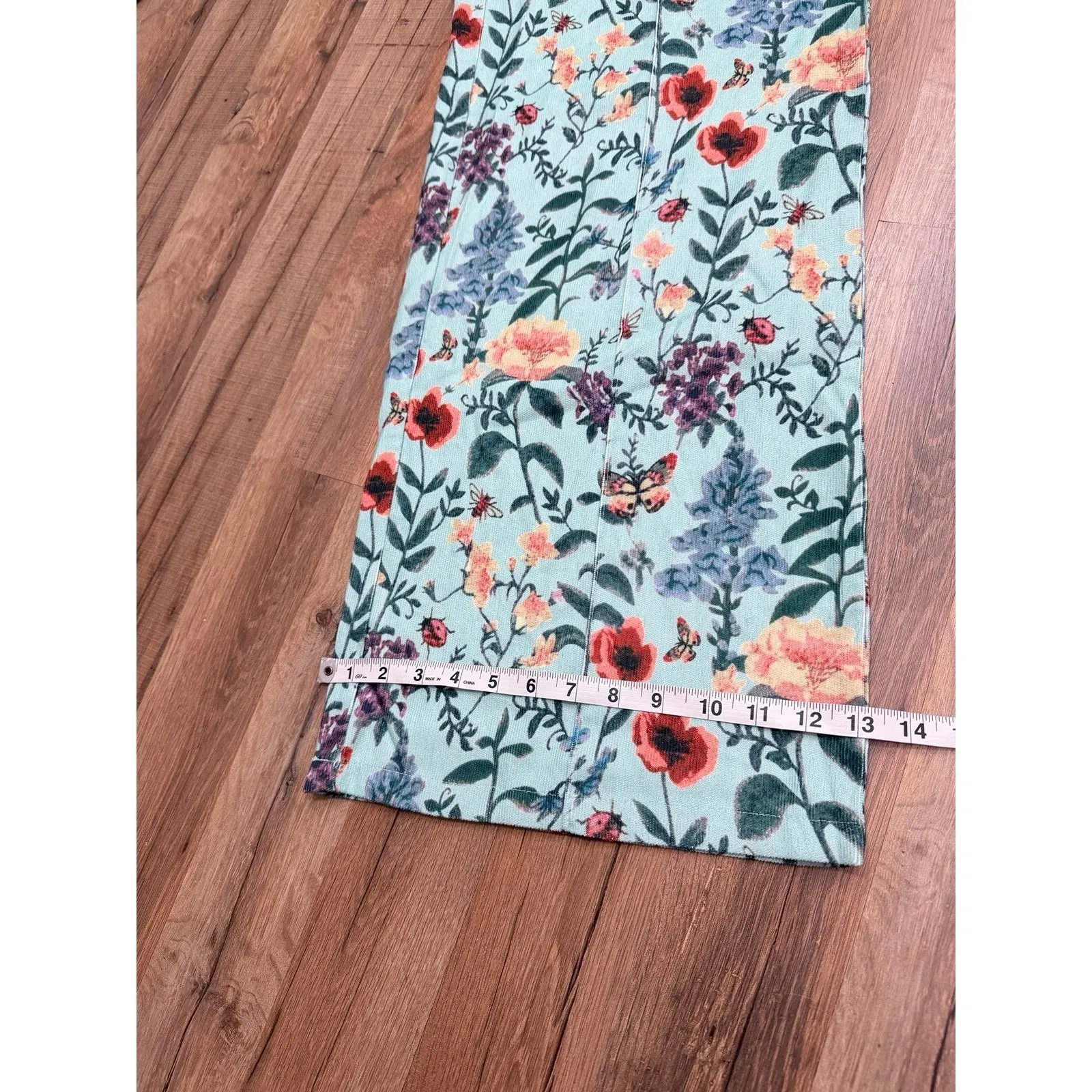 Cider Floral Corduroy Jumpsuit Overalls Wide Leg Adjustable Straps Size M‎ NWOT - Image 8