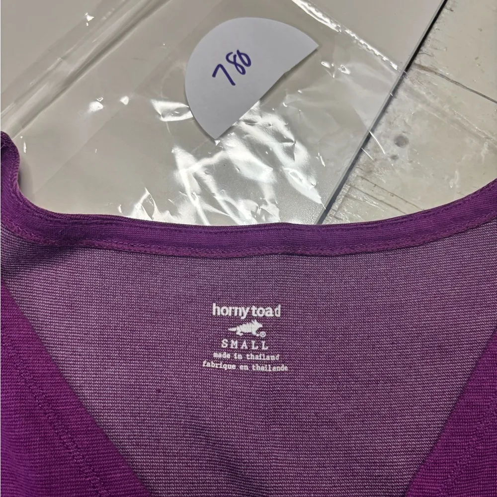 Horny Toad & co Long Sleeve Jersey Dress Purple Tencel Cotton V-Neck Size Small - Image 8