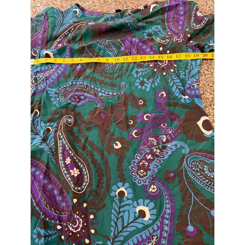 Banana Republic Floral Pattern 100% Silk Dress Womens Sz L Quiet Luxury Career - Image 9