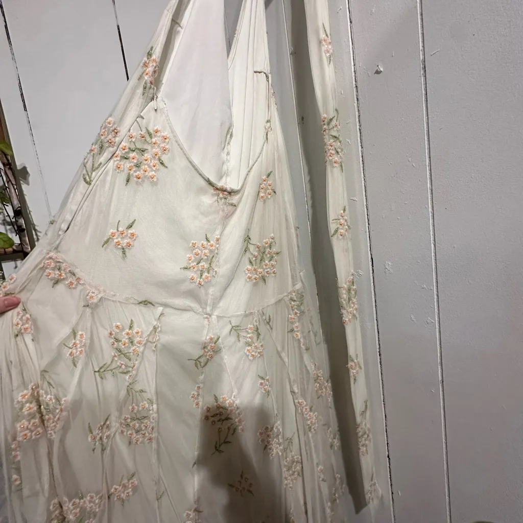 FREE PEOPLE Floral Embroidered On Hold embroidered maxi Dress - Image 9