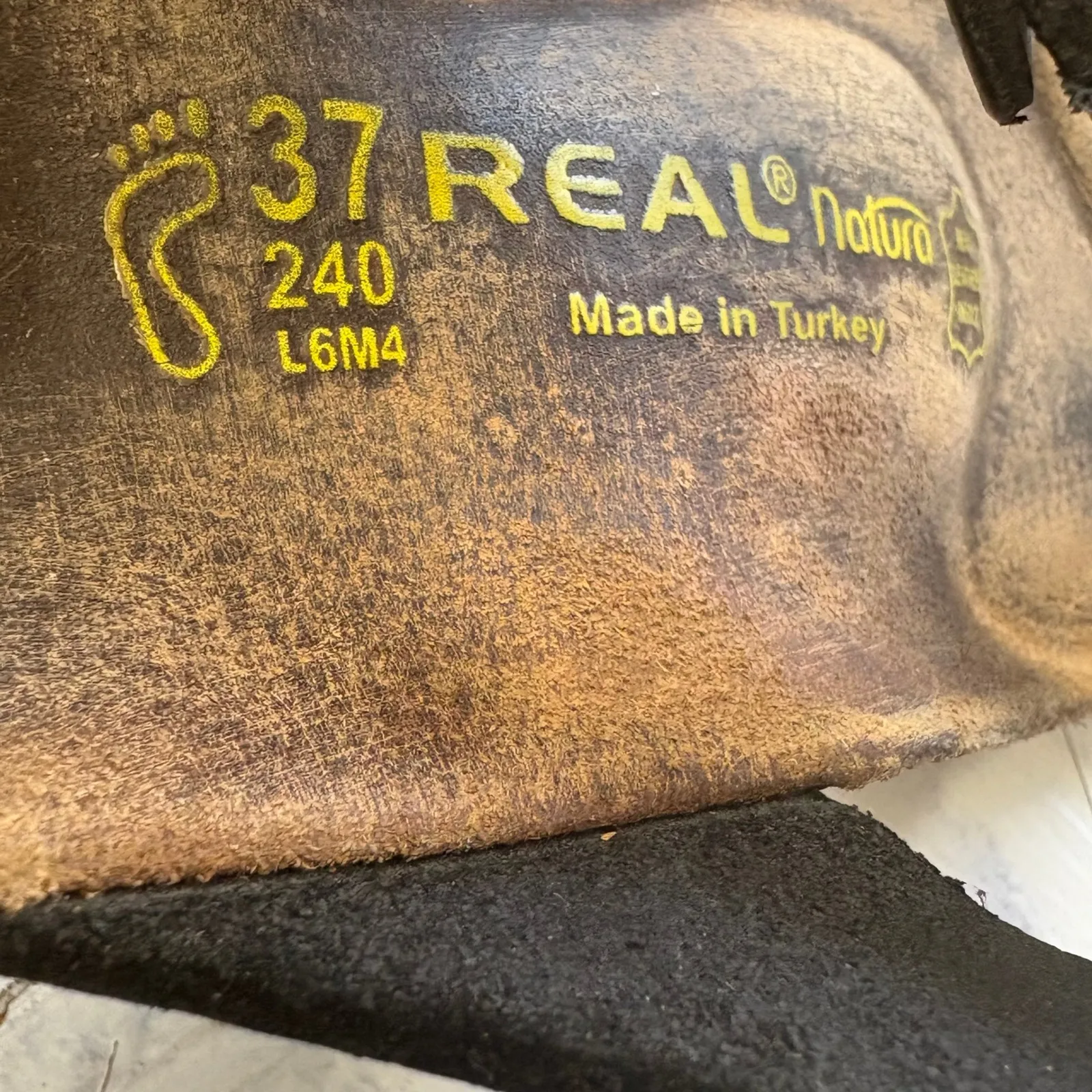 Real Natura Women's Leather Thong Sandals Adjustable Buckle‎ Black Retro L6 M4 Size 6 - Image 9