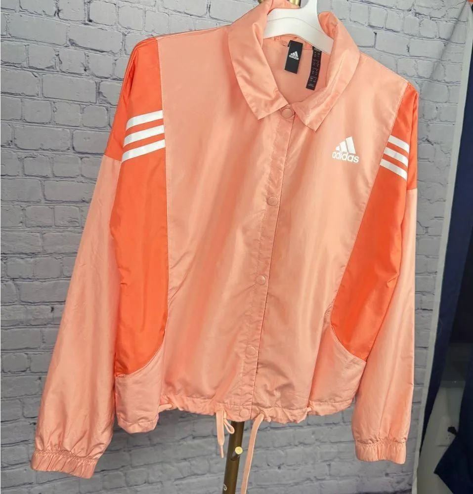 Adidas Lightweight Track 3 striped Jacket Women’s Large like new - Image 4