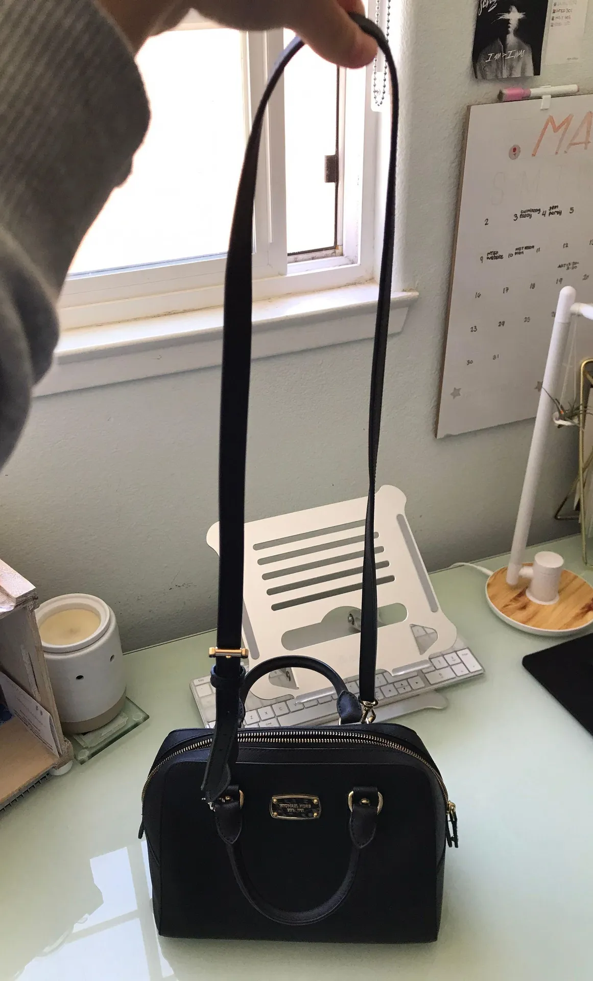 Michael Kors Black Leather Cross Body Purse - Image 4