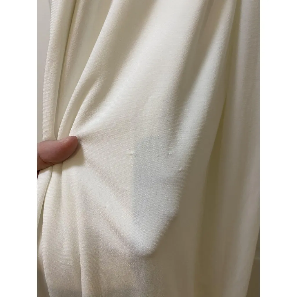 AYM Taylor Dress Womens XS White Long Sleeve V Neck Maxi Bodycon Open Back Party - Image 5