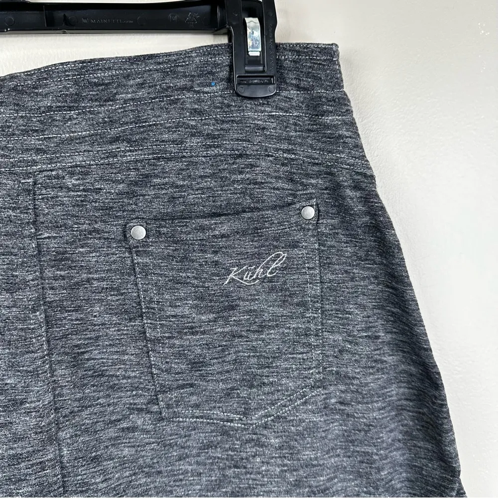 Kuhl Mova Cargo Skort Womens M Dark Heather Grey Knit Pull On Skirt Shorts - Image 7