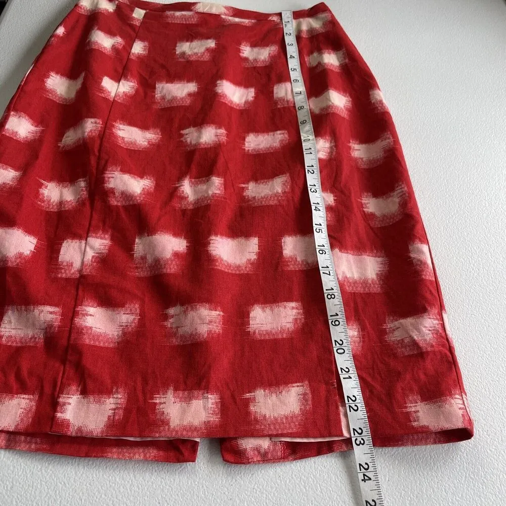 Corey Lynn Calter Anthropologie Womens Size 4 Knee Length Pencil Skirt Red White - Image 8