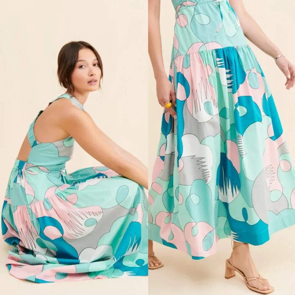 Free People SWF Highneck Cross Back Midi Dress Size Small $399 - Image 12