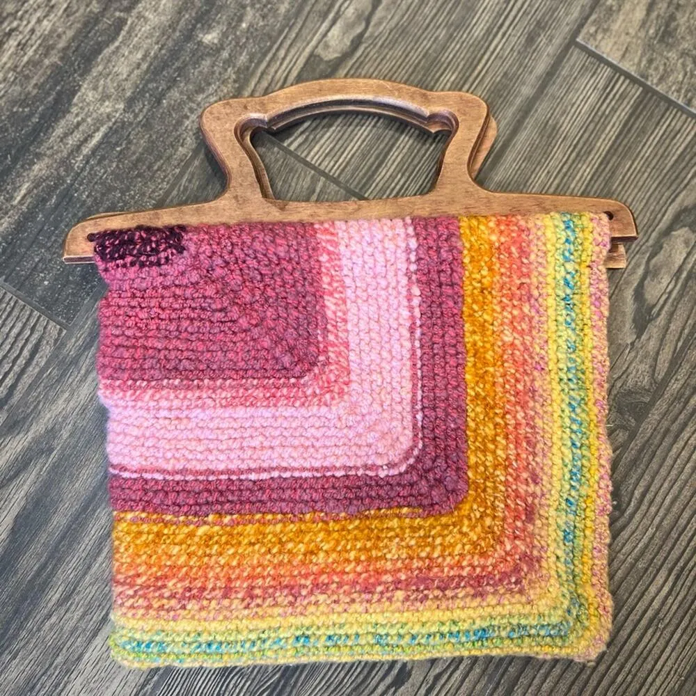 Vintage Knitted Top Handle Bag - Image 4