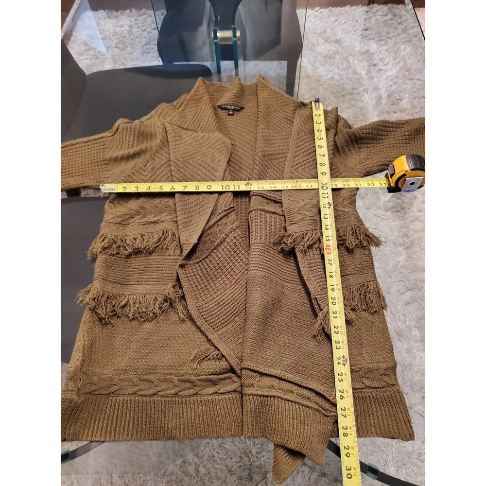 Signature 1 Studio Women Olive Green Acrylic Long Sleeve Open Front Cardigan 1X - Image 11