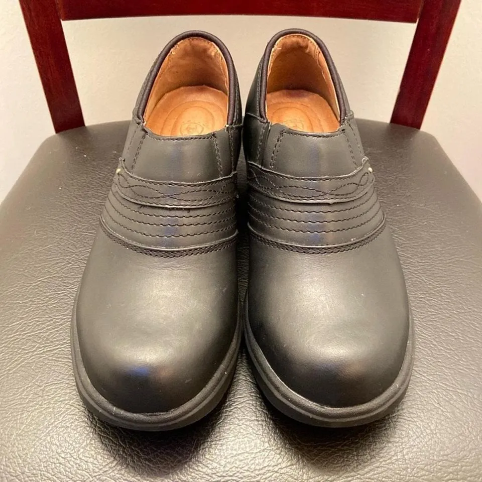 Ariat Work Steel Toe Safety Clog Women's 6.5B Black Leather‎ Slip Oil Resistant - Image 2