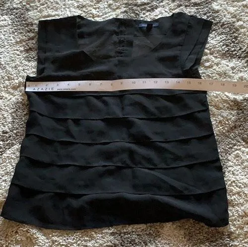 AEO Black Ruffle Layer Chiffon Blouse  - Image 6