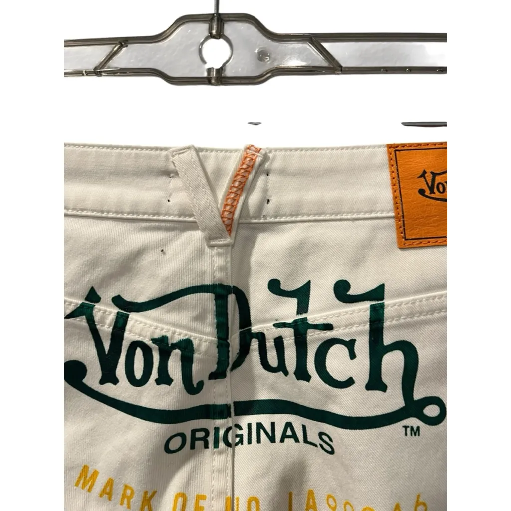 Vintage NWT Von Dutch Flare Logo Denim Jeans Size 32 Motorcycle Y2K Dead Stock - Image 11