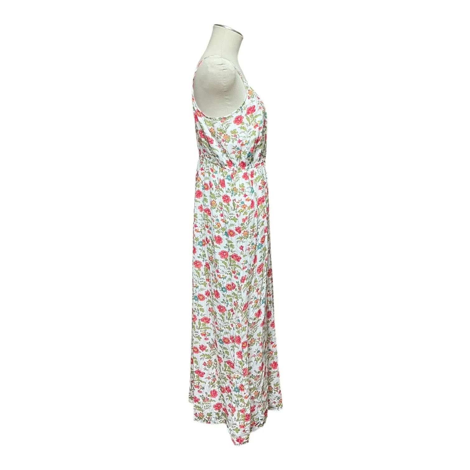 Lucky Brand Floral Print Maxi Sundress White Pink Blue Green XL - Image 5