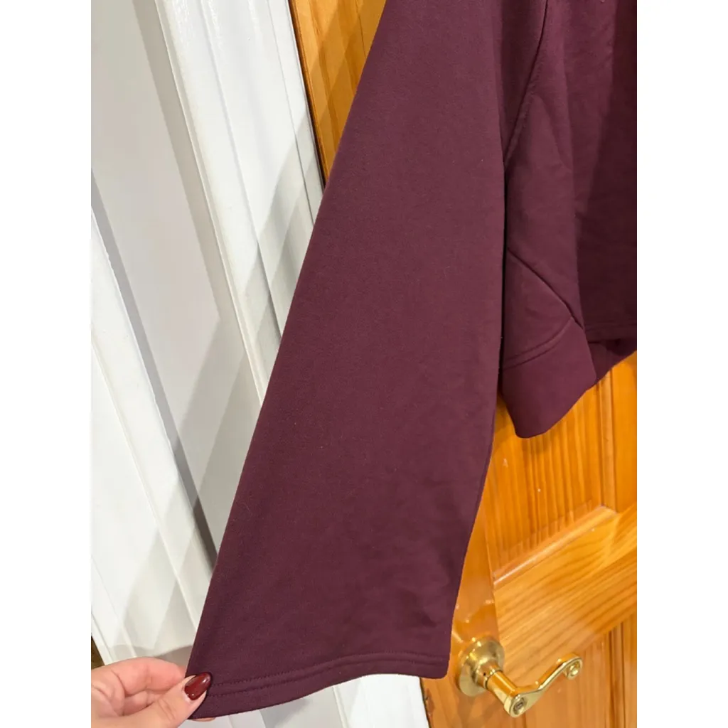 Athleta Steady State Crop Hoodie Sweatshirt Women’s Medium Burgundy Maroon Modal - Image 2