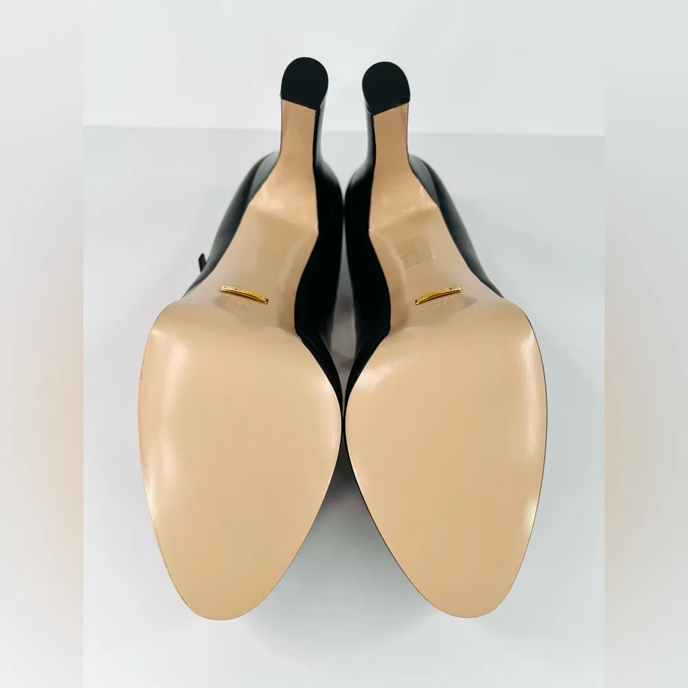 Gucci Plato Malaga Leather Platform Mary Jane Marmont Heel Pumps Size EU 41 - Image 7