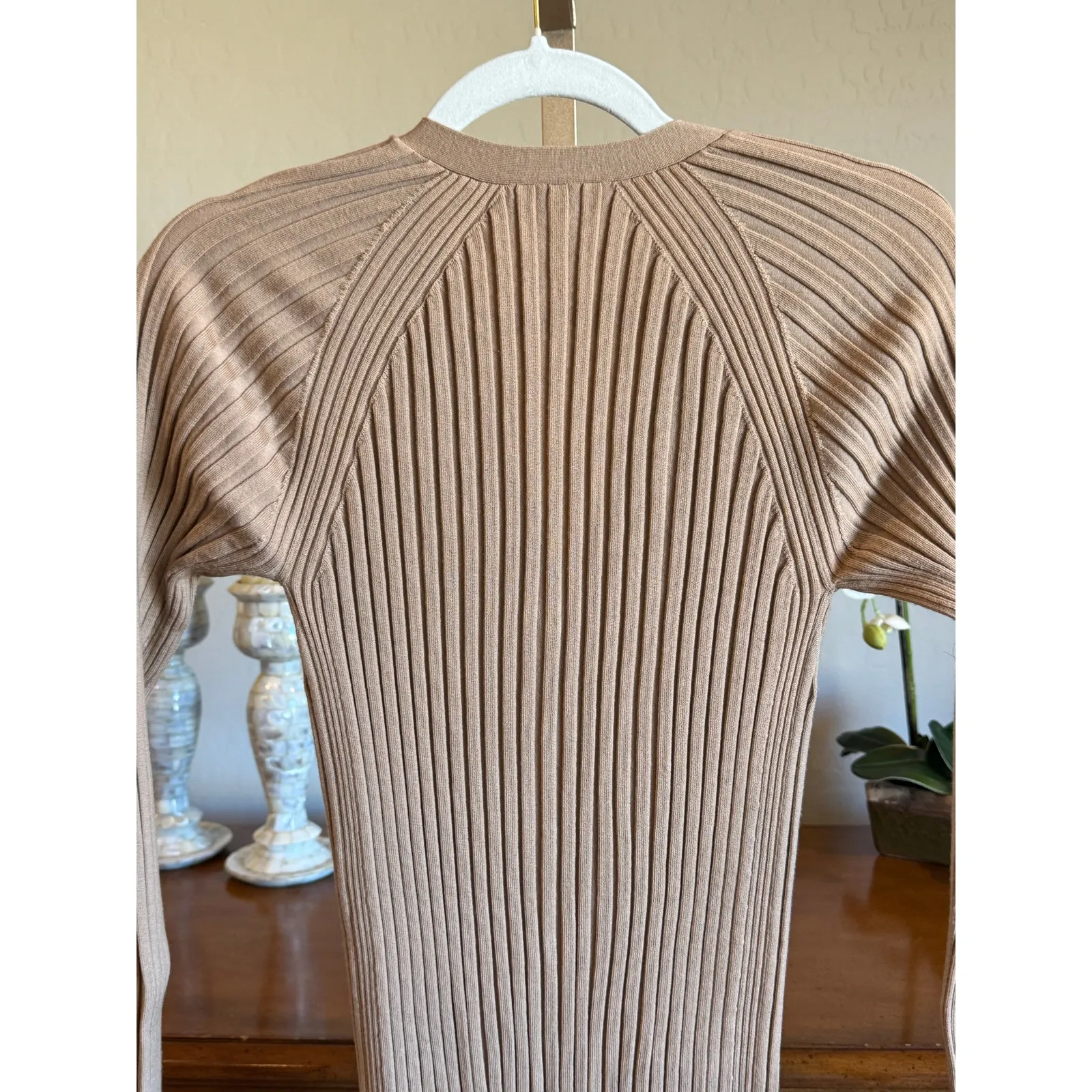 Dion Lee Merino Wool Ribbed Cardigan Dress Brown US 6 M NWOT Size M - Image 10