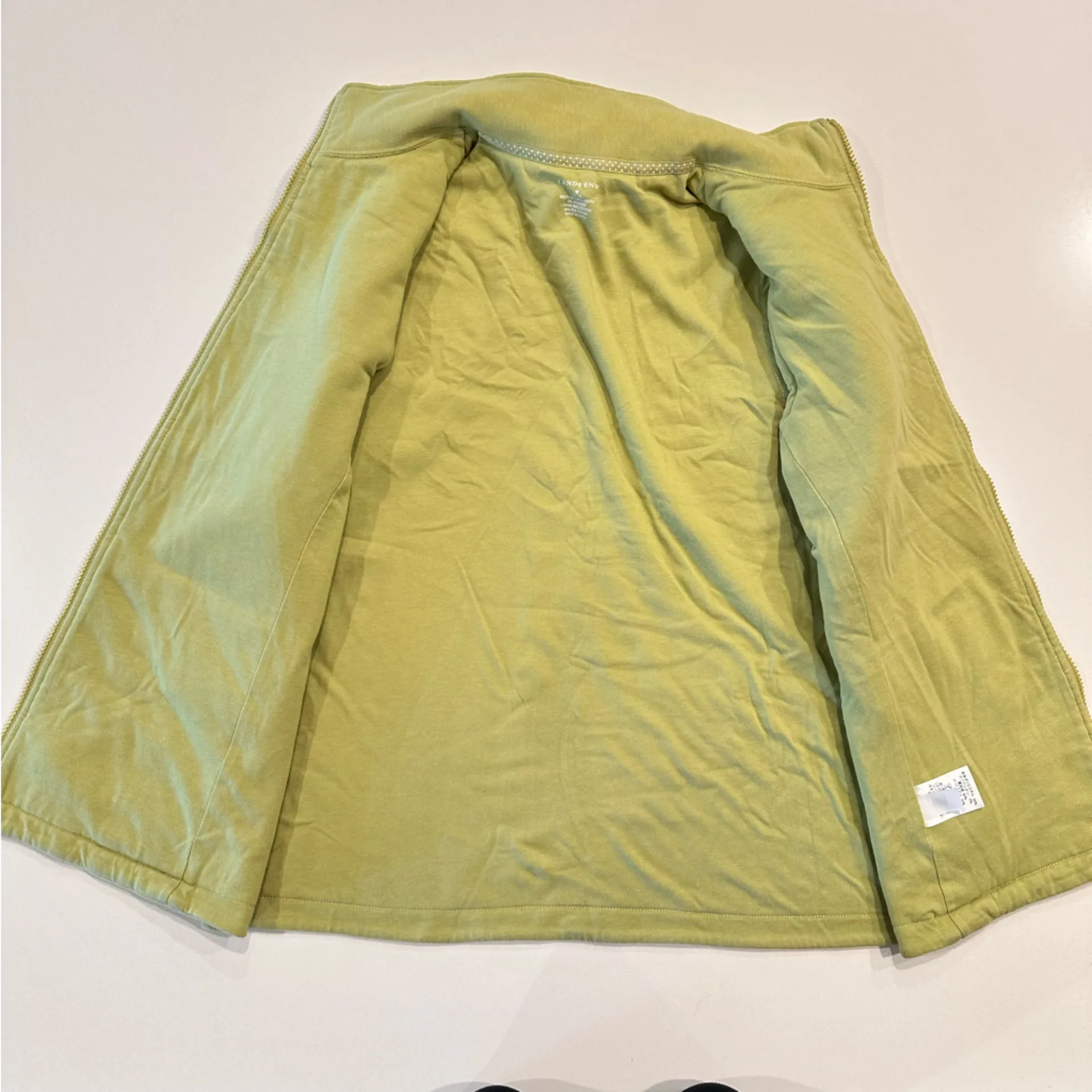 Lands End Lime Green Zip Up Vest Size‎ Medium - Image 8