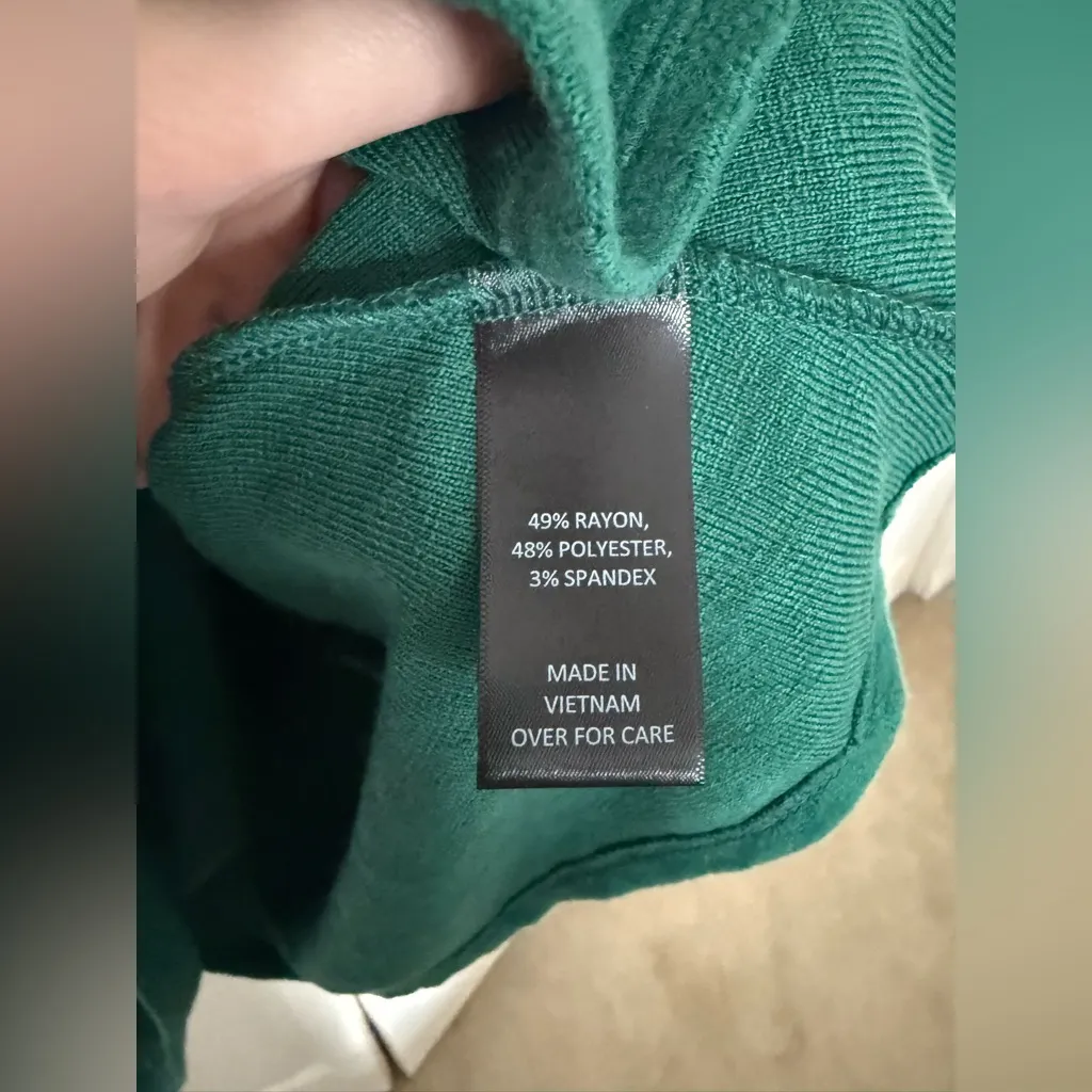 NWT I.N. Studio Emerald Green Cowl Neck Oversized Sweater Flowy Top Size Large - Image 6