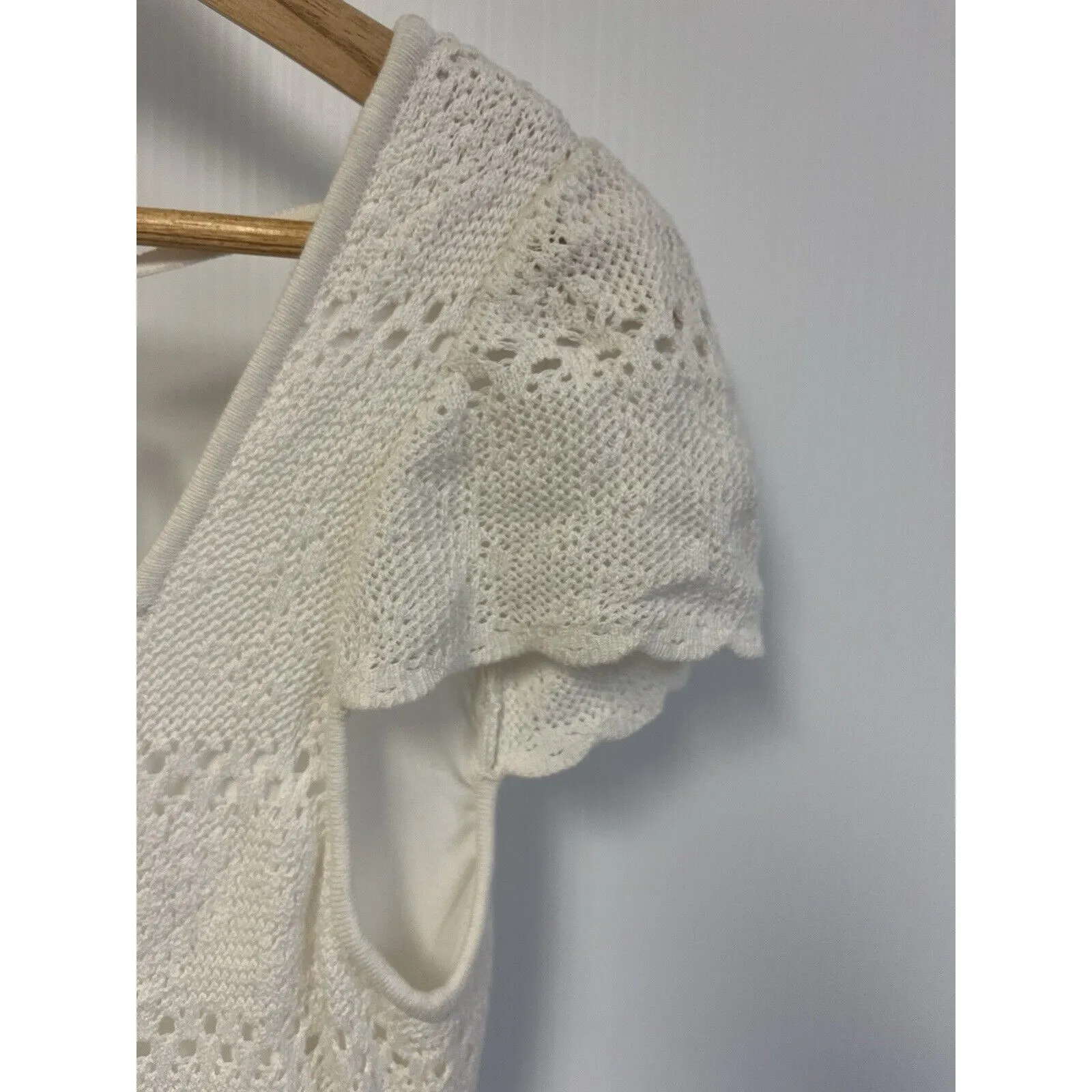 Loveshackfancy Gypsum White Elvirie‎ Crochet Mini Dress - Large - Image 12