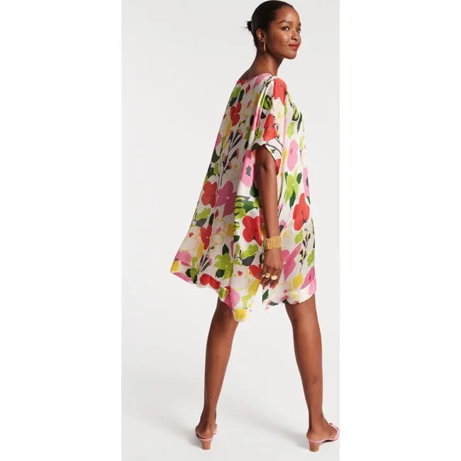 FRANCES VALENTINE Women's Luna Mini Dress Poppy Meadow, Oyster/Multi size 1 White - Image 2