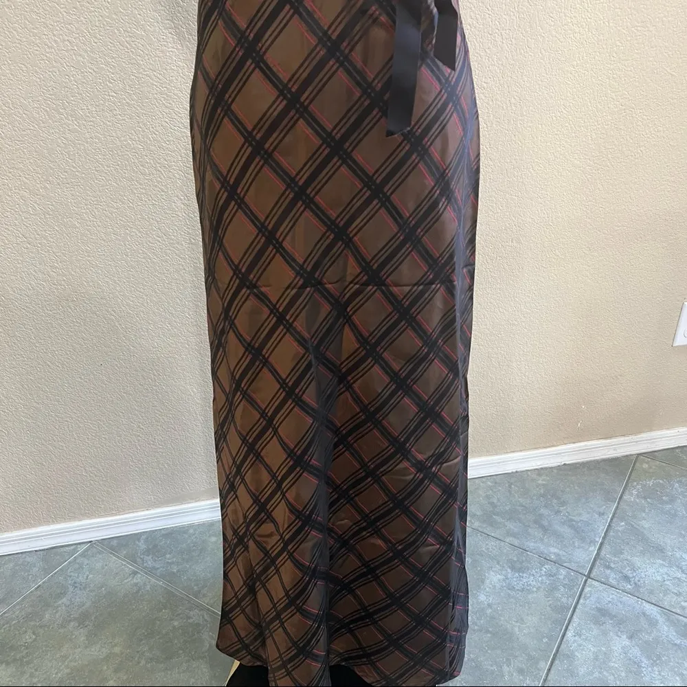 Vtg Jody California Women's Black Red Plaid Velvet Maxi Dress Sz 7/8 Goth Grunge - Image 4