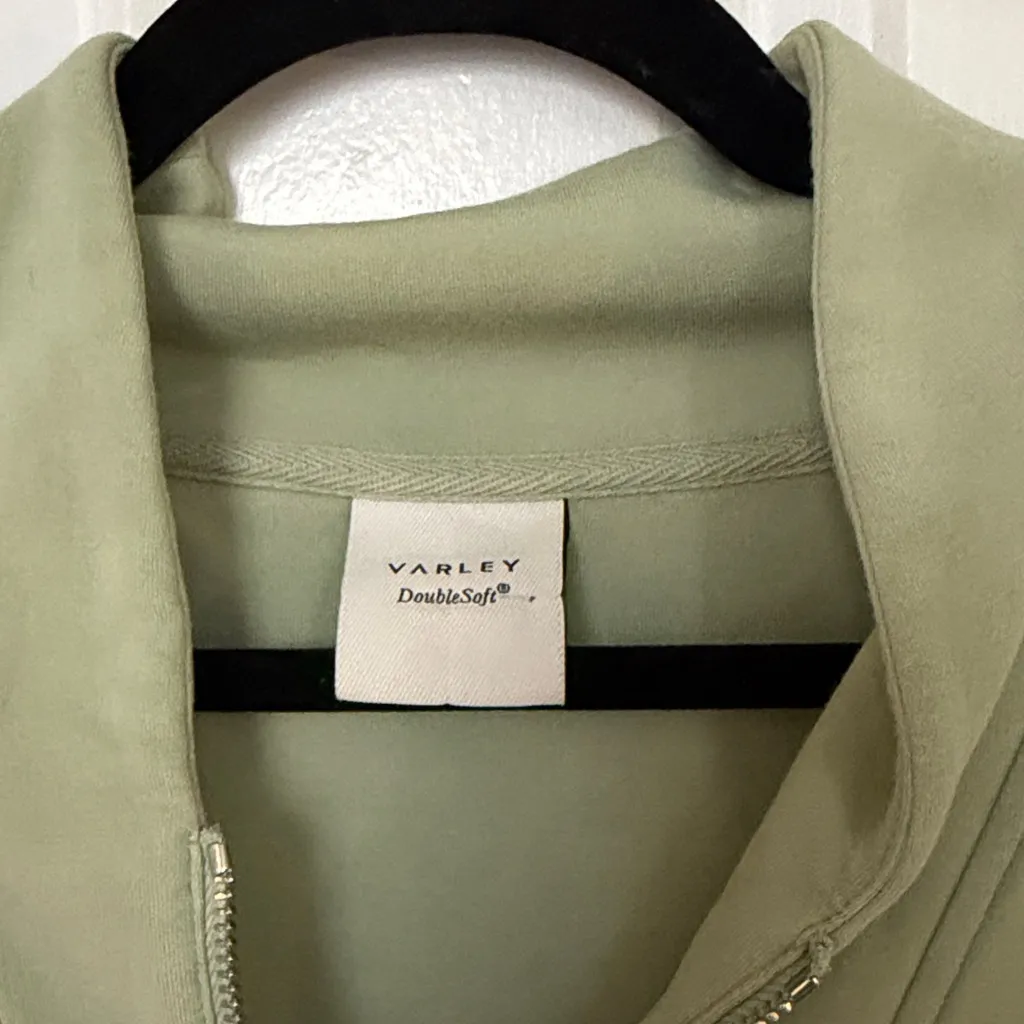 Varley Loretta Half Zip Sleeveless Pullover in Doublesoft Sage Green - Image 3
