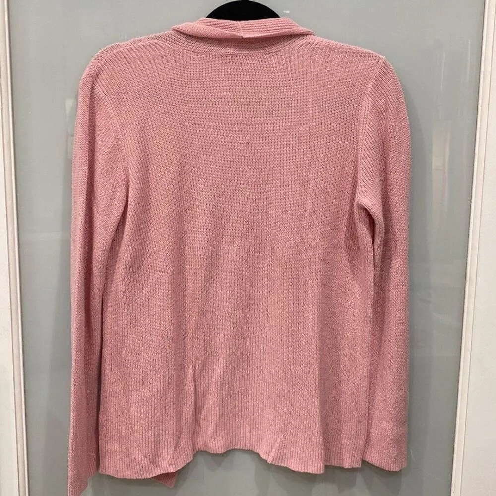 Eileen Fischer Women's Light Pink Cardigan Sweater Long Sleeve Sz M - Image 6
